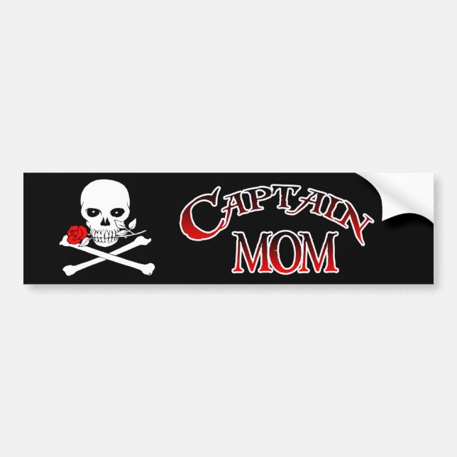 Pegatina Para Coche Capitán Mom Bumper Sticker (Frente)