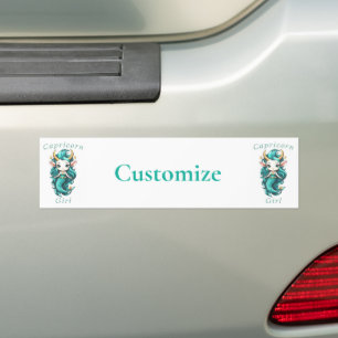 Pegatina Para Coche Capricorn Chica Mermaid Thunder_Cove