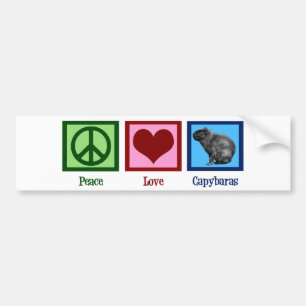 Pegatina Para Coche Capybaras del amor de la paz