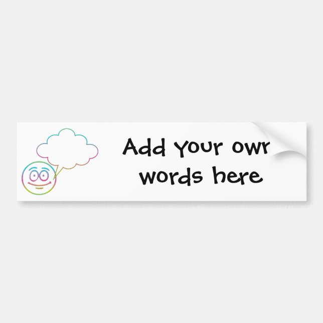 Pegatina Para Coche Cara #1 con burbuja de voz (Frente)