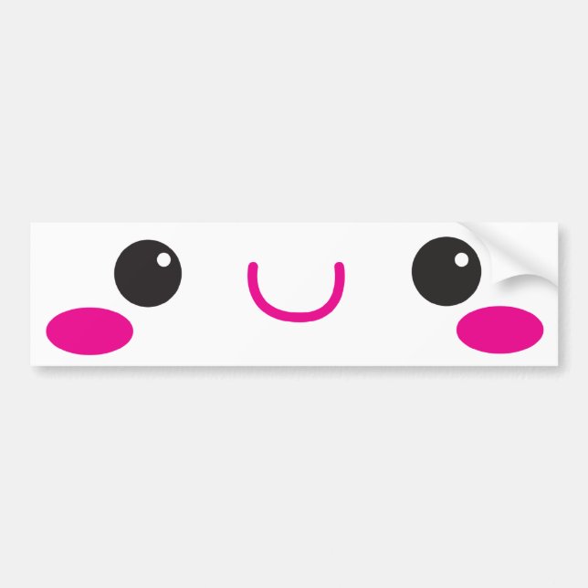 Pegatina Para Coche ¡CARA de KAWAII linda! (Frente)