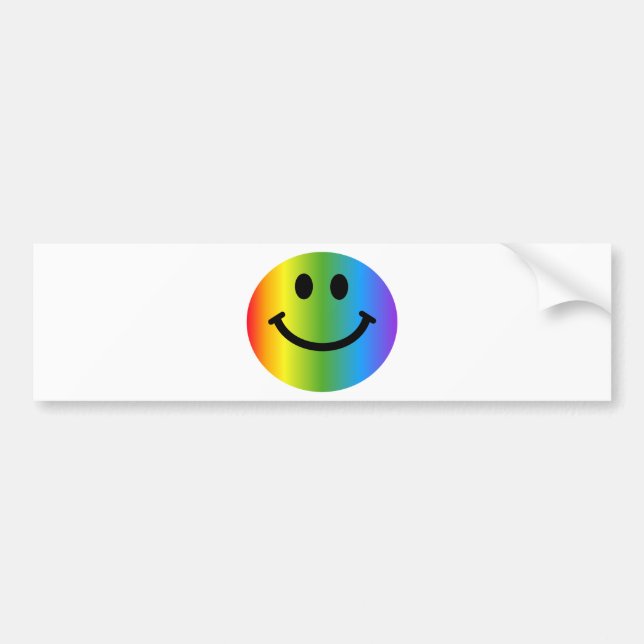 Pegatina Para Coche Cara feliz de arcoiris (Frente)