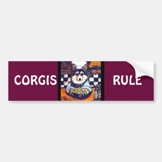 Pegatina Para Coche Cardigan Welsh Corgi Chef (Frente)
