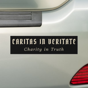 Pegatina Para Coche Caritas religiosas de texto en latín católico en v