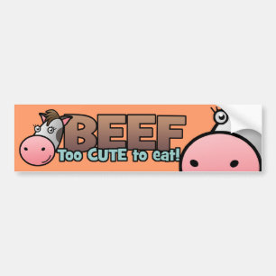 Pegatina Para Coche Carne de vaca: Demasiado lindo comer