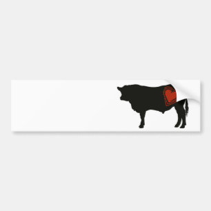 Pegatina Para Coche Carne de vaca negra de Angus del amor
