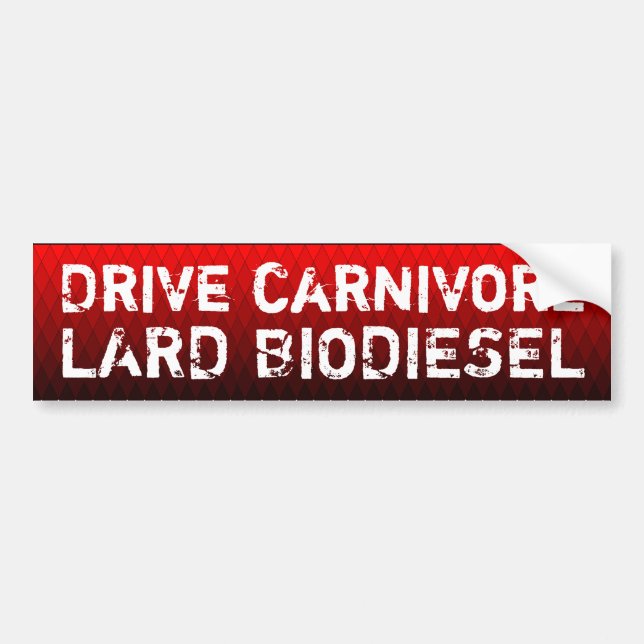 Pegatina Para Coche Carnívoro de conducción, biodiésel de manteca (Frente)