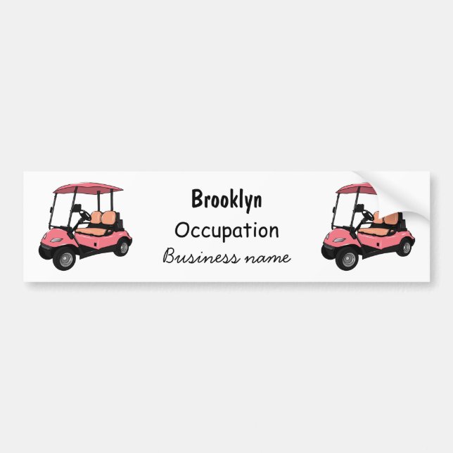 Pegatina Para Coche Carro de golf / ilustracion personalizado de coche (Frente)