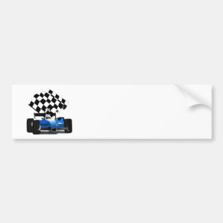 Pegatina Para Coche Carro de raza azul con bandera verificada