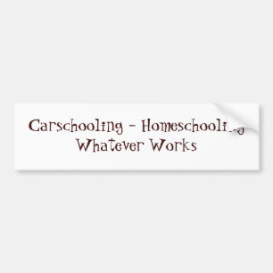 Pegatina Para Coche Carschooling - Homeschooling lo que trabaja