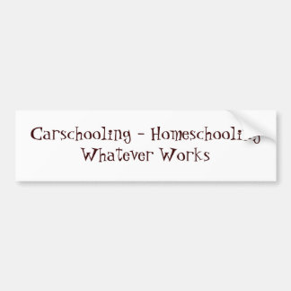 Pegatina Para Coche Carschooling - Homeschooling lo que trabaja