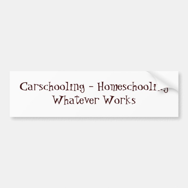 Pegatina Para Coche Carschooling - Homeschooling lo que trabaja (Frente)