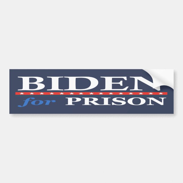 Pegatina Para Coche Cartel de BIDEN PARA PRISIÓN (Frente)