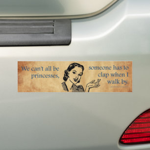 Pegatina Para Coche Cartel vintage retro de las princesas de SlipperyJ