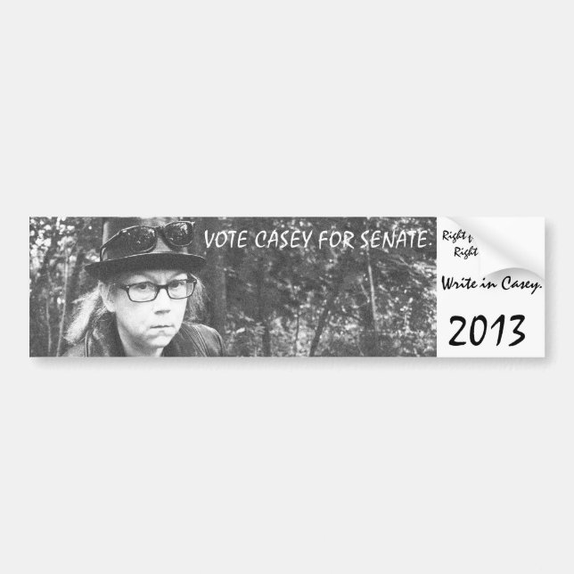 Pegatina Para Coche CASEY DEL VOTO PARA EL SENADO.  ¿Cómo malo puede (Frente)