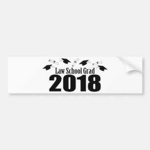 Pegatina Para Coche Casquillos y diplomas (negro) del graduado 2018