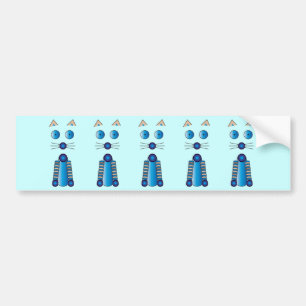 Pegatina Para Coche CAT azul