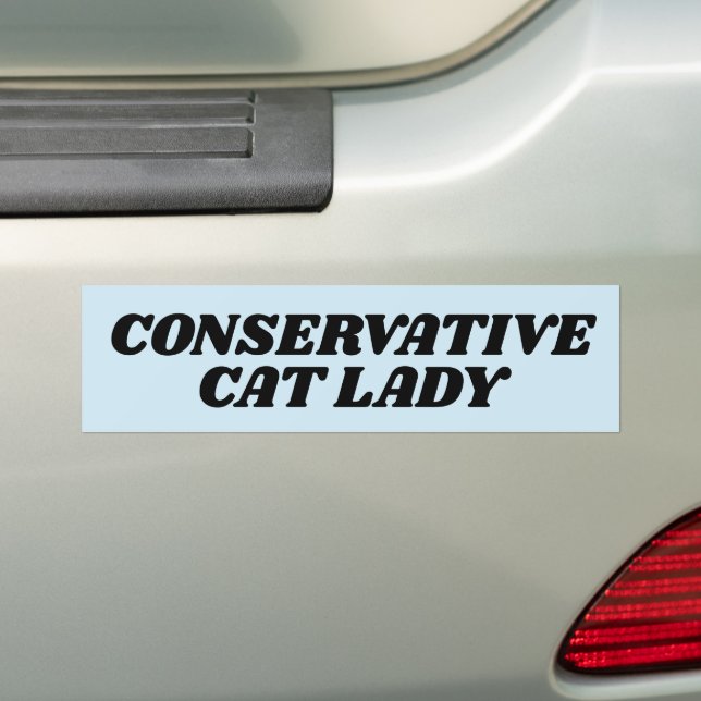PEGATINA PARA COCHE CAT LADY CONSERVATIVE BUMPER STICKER (en coche)