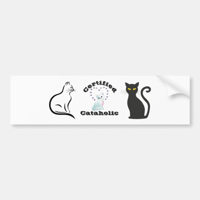 Pegatina Para Coche Cataholic certificado (Frente)