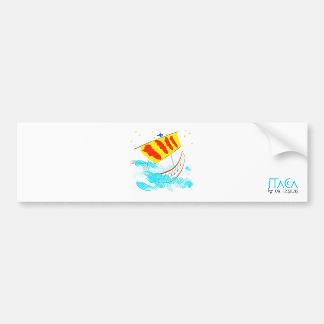 Pegatina Para Coche Catalunya nau rumb a ítaca. por OR Designs. (Frente)