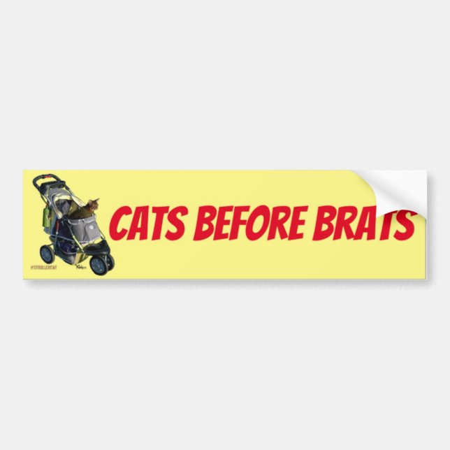 Pegatina Para Coche Cats Before Brats Bumper Sticker (Frente)
