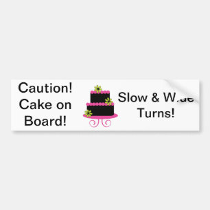 Pegatina Para Coche Caution! Cake on Board Bumper Sticker