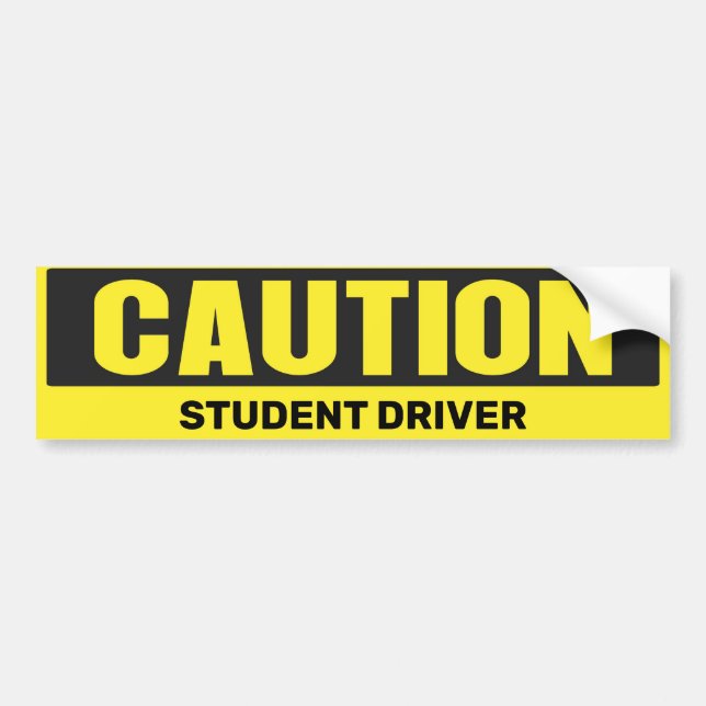 Pegatina Para Coche CAUTION Student Driver Bumper Sticker High-Vis (Frente)