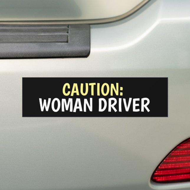 PEGATINA PARA COCHE CAUTION: WOMAN DRIVER FUNNY BUMPER STICKERS (en coche)