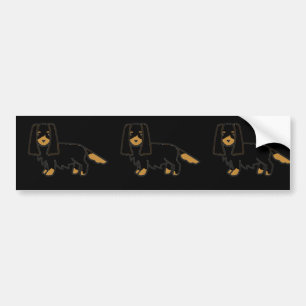 Pegatina Para Coche cavalier king charles spaniel black and tan cartoo