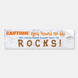 Pegatina Para Coche Cazador de Rocas A bordo PRECAUCIÓN