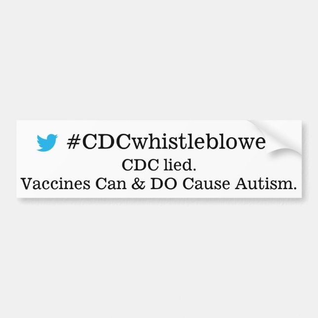Pegatina Para Coche CDCwhistleblower (Frente)