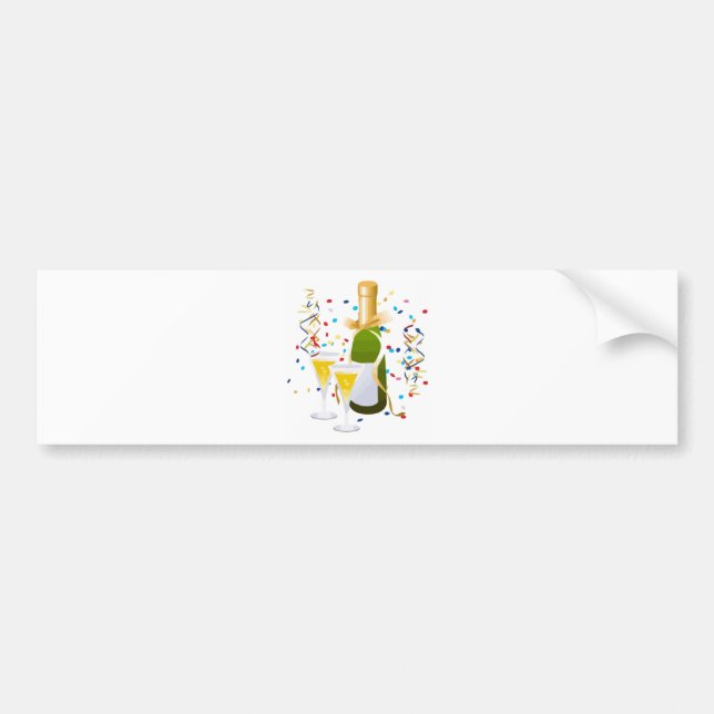 Pegatina Para Coche Celebración de Champagne (Frente)