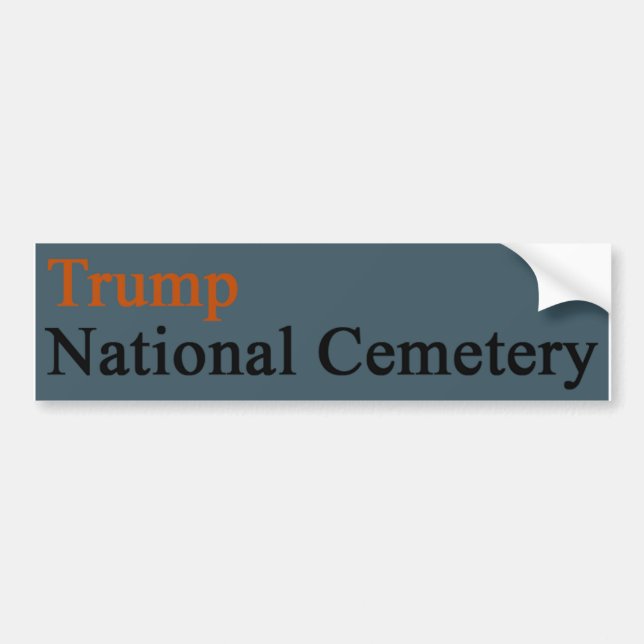 Pegatina Para Coche Cementerio nacional de Trump — Naranja azul de ace (Frente)