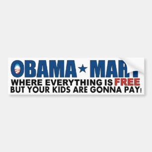 Pegatina Para Coche ¡Centro comercial de Obama - donde está libre