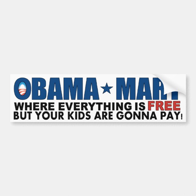 Pegatina Para Coche ¡Centro comercial de Obama - donde está libre (Frente)