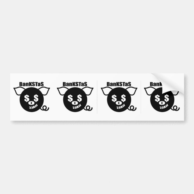 Pegatina Para Coche Cerdo Bumpersticker de la theta (Frente)