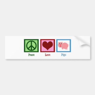 Pegatina Para Coche Cerdos del amor de la paz