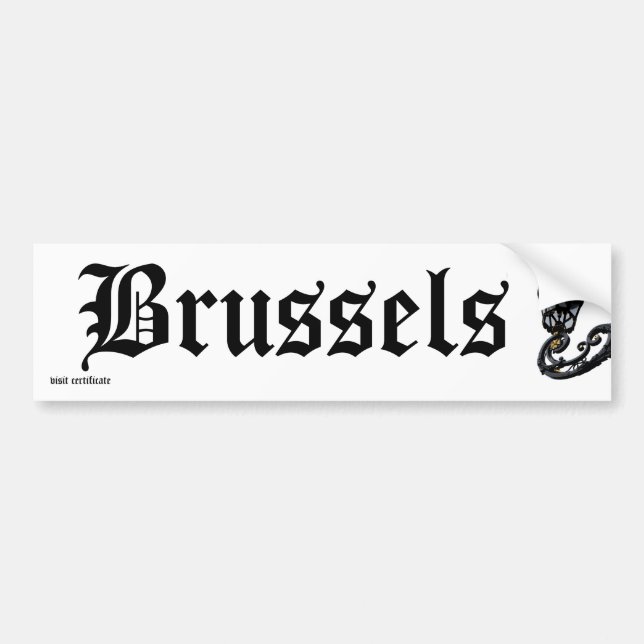 Pegatina Para Coche Certificado de visita a Bruselas (Frente)