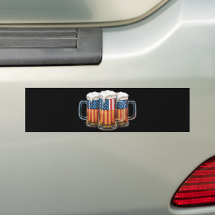 Pegatina Para Coche Cerveza bandera americana 4 de julio Merica bebien