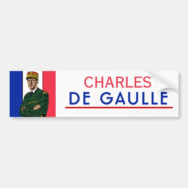 Pegatina Para Coche Charles de Gaulle (Frente)
