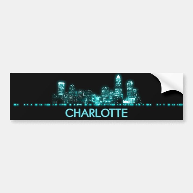 Pegatina Para Coche Charlotte Skyline (Frente)