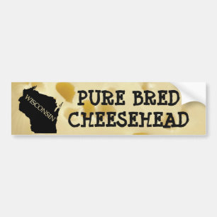 Pegatina Para Coche Cheesehead criado puro Wisconsin Sticke de