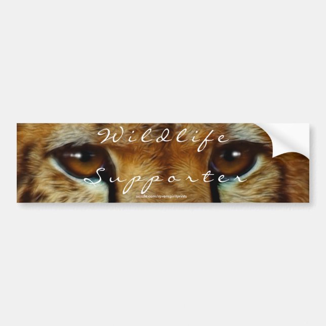 Pegatina Para Coche CHEETAH OYES Wildlife Supporter BUMPER STICKER (Frente)