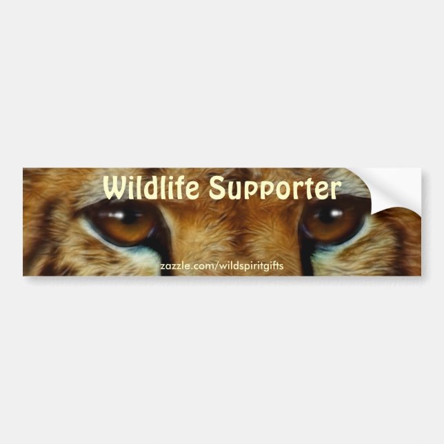 Pegatina Para Coche CHEETAH OYES Wildlife Supporter BUMPER STICKER (Frente)