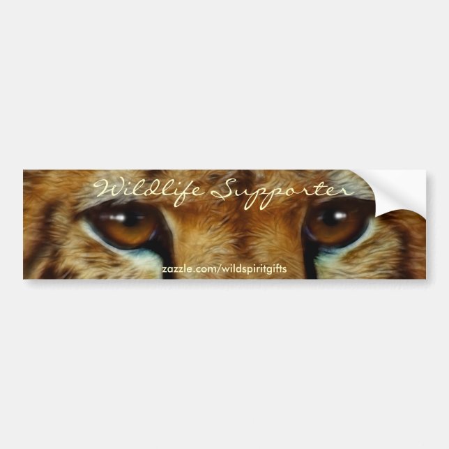 Pegatina Para Coche CHEETAH OYES Wildlife Supporter BUMPER STICKER (Frente)
