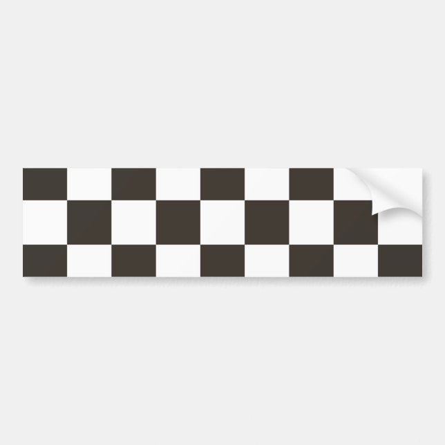 Pegatina Para Coche Chequered Flag (Black and White) (Checker Pattern) (Frente)