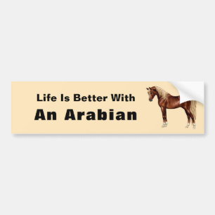 Pegatina Para Coche Chestnut Egipcio Arabian Horse Flaxen Mane & Tail