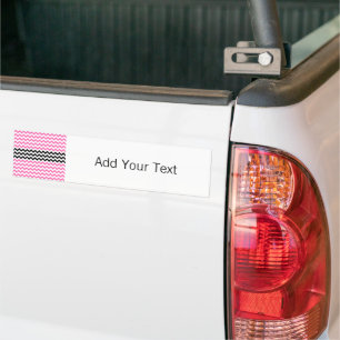 Pegatina Para Coche Chevron negro y rosa caliente por Shirley Taylor