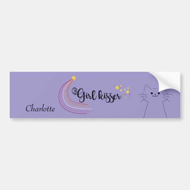 Pegatina Para Coche Chica besadora lesbiana (Frente)