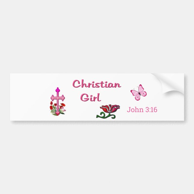 Pegatina Para Coche Chica cristiana  (Frente)